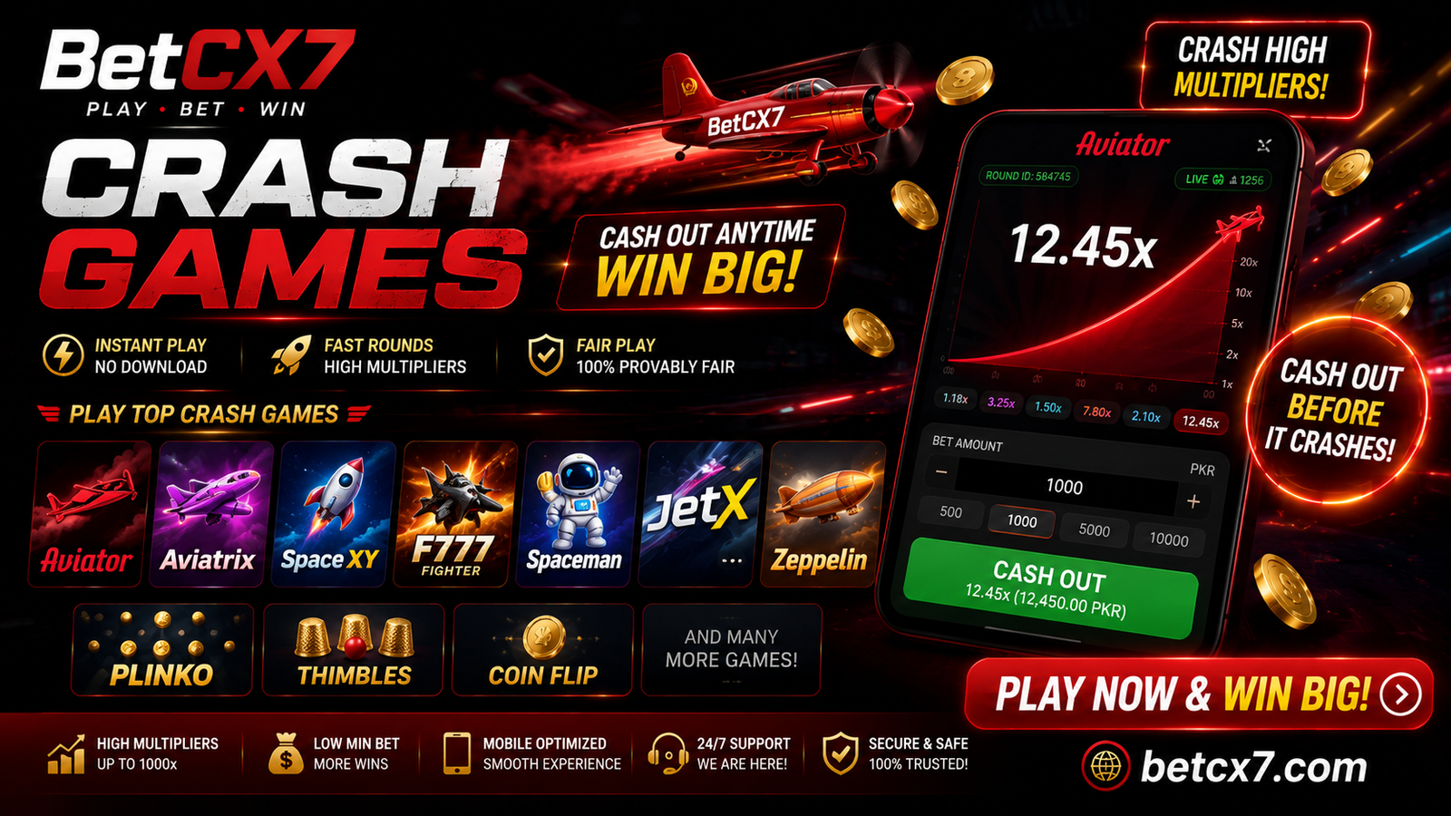 BetCX7 Crash Games Pakistan