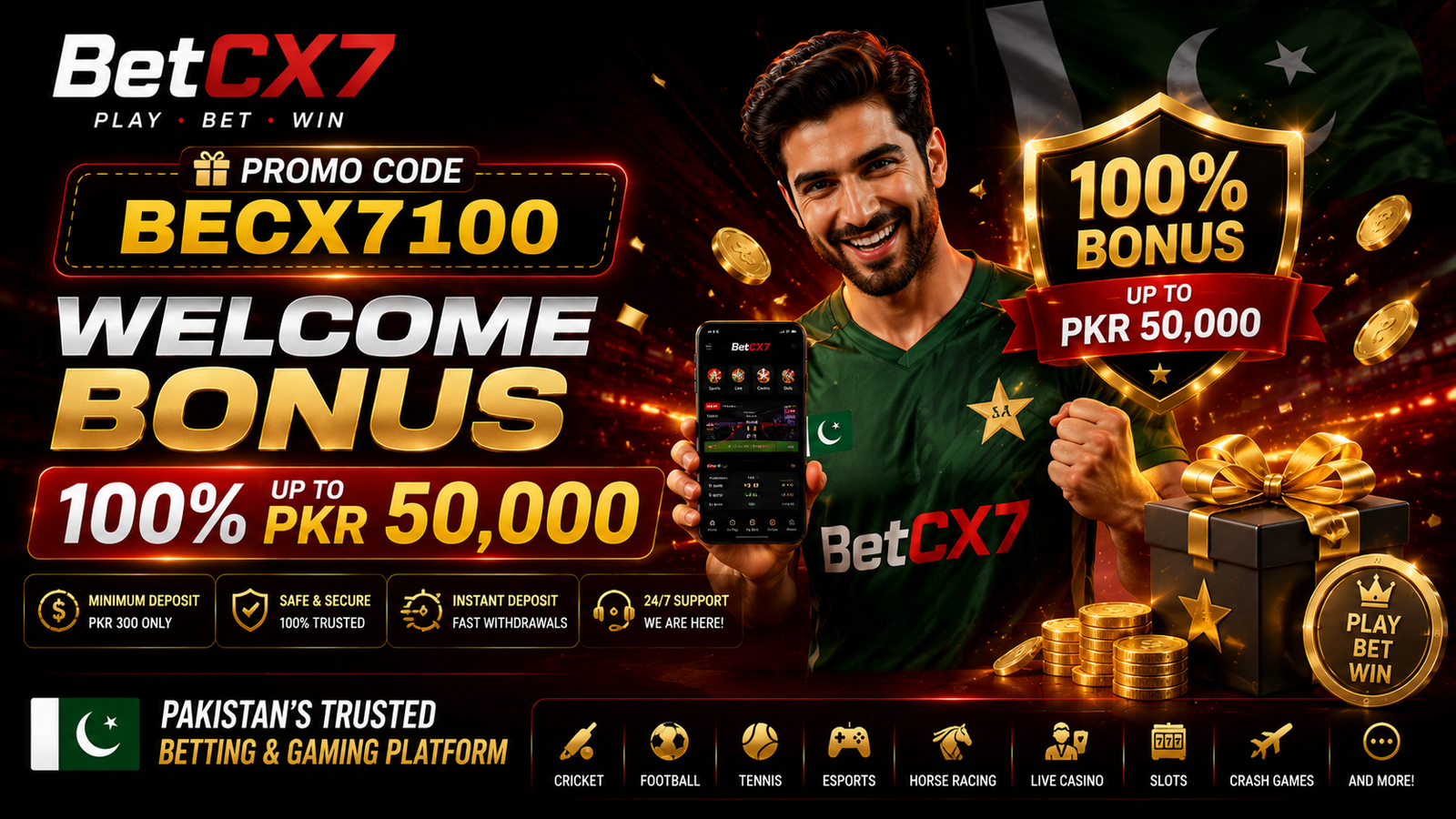 BetCX7 Promo Code Pakistan: BECX7100